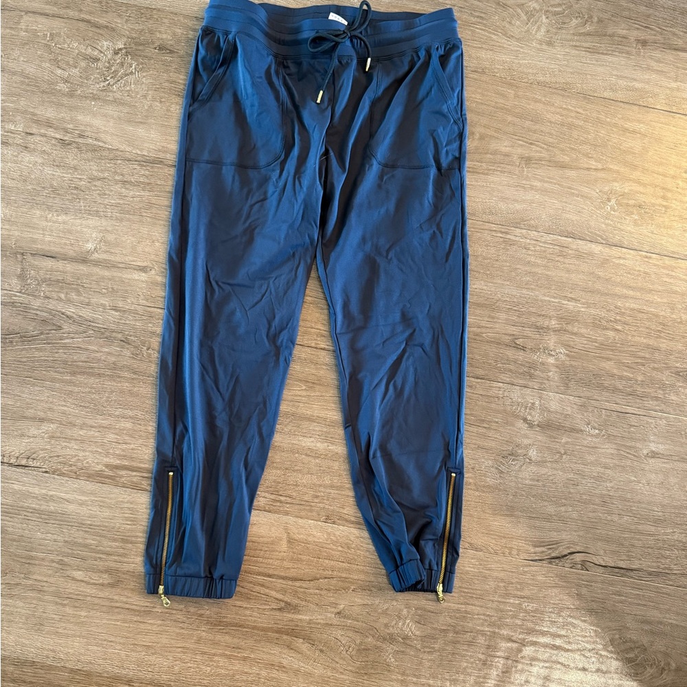 ZYIA Navy Joggers with Gold Zippers